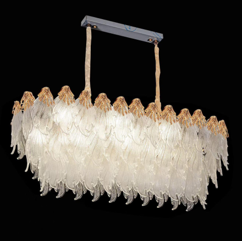 Candelabru Cristal MURANO Supremo 10xE14, 100x40 cm, Auriu, Inaltime Reglabila, Metal si Cristal [3]