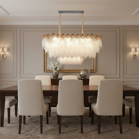 Candelabre LED Cristal Moderne - Candelabru Cristal MURANO Supremo 10xE14, 100x40 cm, Auriu, Inaltime Reglabila, Metal si Cristal
