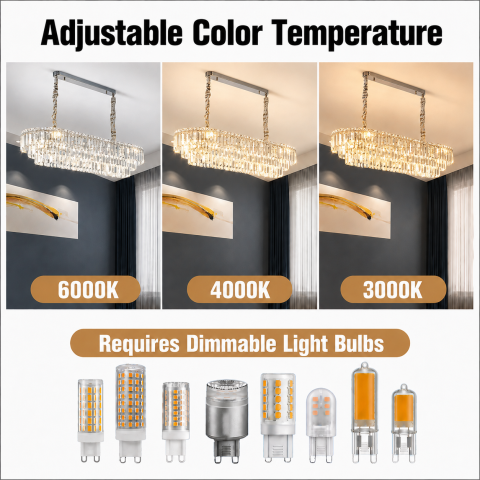 Candelabru Cristal NAVOIY 12x E14, 100cm, Metal si Cristal, Crom Lucios, Inaltime Reglabila [2]