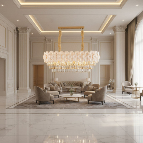 Candelabru Cristal PETAL Regalis 12xE14, 80x30 cm, Auriu, Inaltime Reglabila, Metal si Cristal [1]
