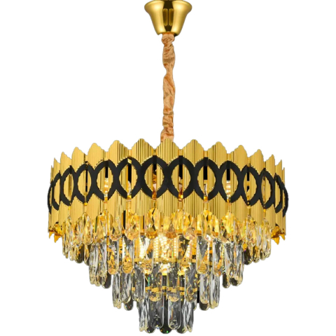 Candelabru Cristal PIERREFONDS Eleganza 8x E14, Diametru 48.5cm, Auriu Lucios, Inaltime Reglabila [3]