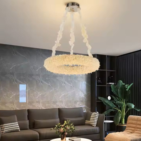 Candelabru Cristal PRAGA Magno, 33W, Lumina Calda/Rece/Neutra, Diametru 55cm, Auriu, Inaltime Reglabila [2]