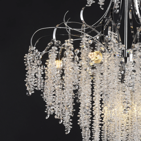 Candelabru Cristal PUBU Eleganza, 5x E14, Diametru 50cm, Crom [3]