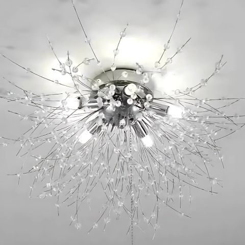 Candelabru Cristal RONDO Vivace, 6x G9, Diametru 49cm, Argintiu Lucios [2]