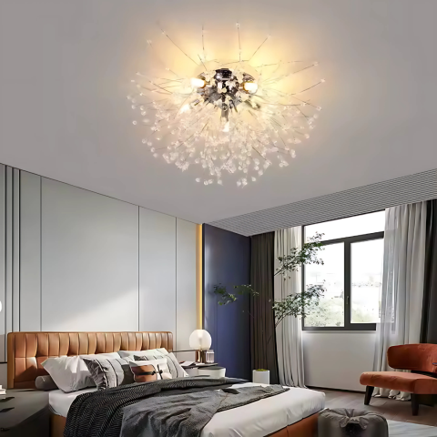 Candelabre LED Cristal Moderne - Candelabru Cristal RONDO Vivace, 8x G9, Diametru 60cm, Argintiu Lucios