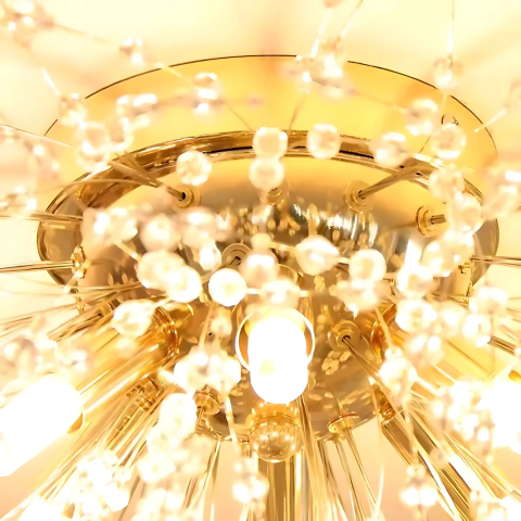 Candelabru Cristal RONDO Vivace, 8x G9, Diametru 60cm, Auriu Lucios [3]