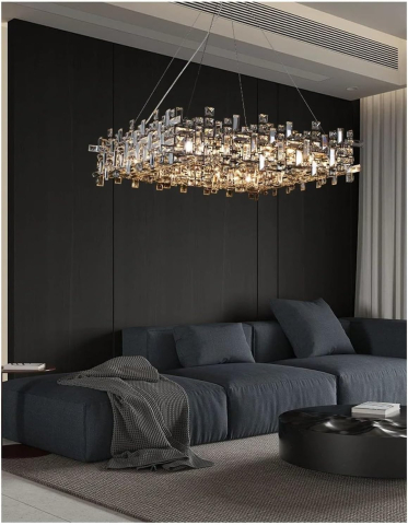 Candelabru Cristal RZ-2/500x500GD , 10xE14, Diametru 50cm, Auriu Lucios, Inaltime Reglabila, Design Elegant [2]