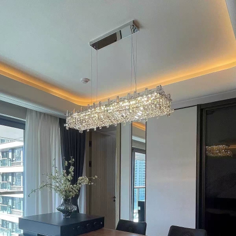 Candelabre LED Cristal Moderne - Candelabru Cristal RZ-2/780x280GD , 10xE14, 78X28cm, Inaltime Reglabila, Design Elegant