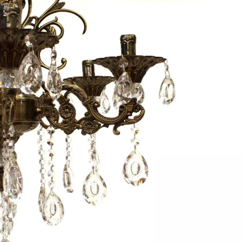Candelabru Cristal SANSSOUCI Magno, 6xE14, Diametru 62cm, Alama Antichizata [1]