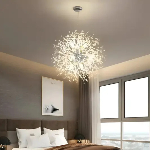 Candelabru Cristal Schonbrunn, 9x G9, Diametru 49cm, Argintiu Lucios, Inaltime Reglabila [2]