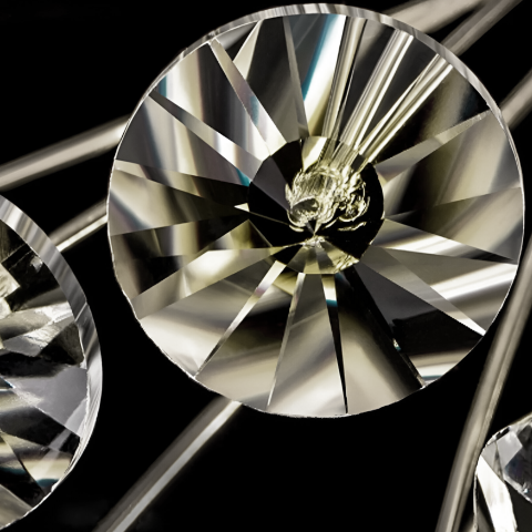 Candelabru Cristal SEGOVIA Magno 12x E14, Diametru 60cm, Argintiu Lucios, Inaltime Reglabila [1]