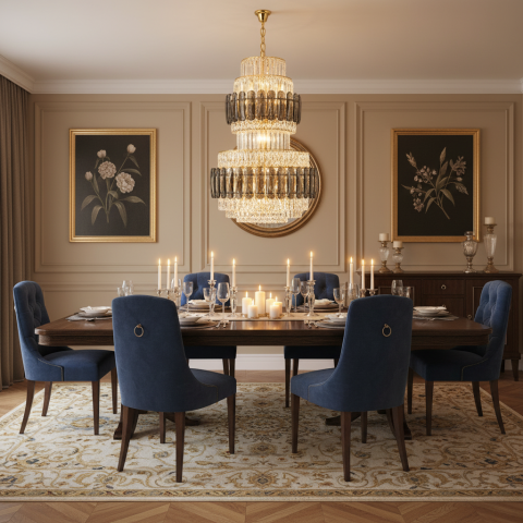 Lampi, Aplice si Corpuri de iluminat Smart - Candelabru Cristal VELIOR Regalis 29xE14, D80 cm, Auriu, Inaltime Reglabila, Metal si Cristal