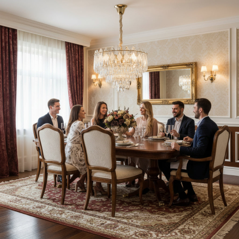 Candelabru Cristal VELVET Eleganza, 9xE14, D50 cm, Auriu, Inaltime Reglabila, Metal si Cristal [2]