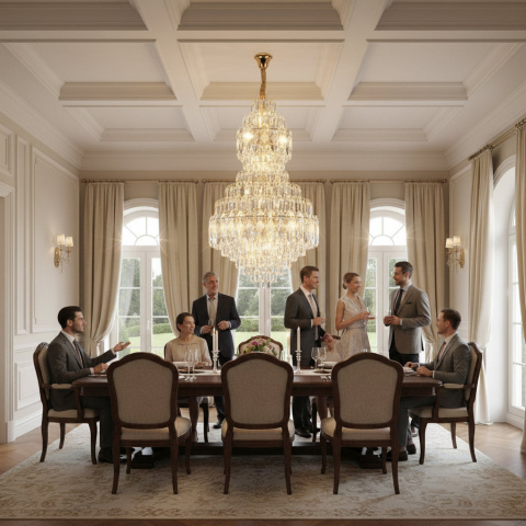Candelabru Cristal VELVET Regalis, 29xE14, D80 cm, Auriu, Inaltime Reglabila, Metal si Cristal [2]