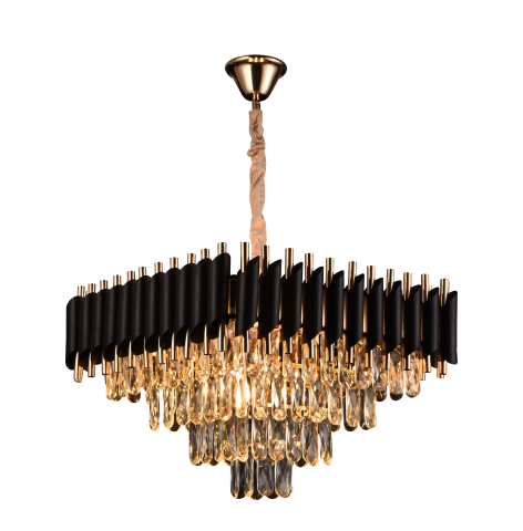 Candelabre LED Cristal Moderne - Candelabru Cristal VERSAILLES Nobile 5xE14, Diametru 38cm, Inaltime 35 cm Reglabila, Auriu, Negru, Metal, Crista3