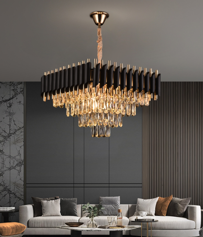 Candelabru Cristal VERSAILLES Nobile 5xE14, Diametru 38cm, Inaltime 35 cm Reglabila, Auriu, Negru, Metal, Crista3 [1]