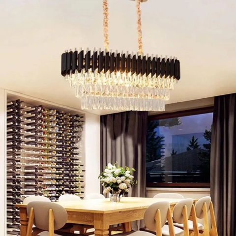 Lampi, Aplice si Corpuri de iluminat Smart - Candelabru Cristal VERSAILLES Regalis 10x E14, Auriu Lucios si Negru, Inaltime Reglabila