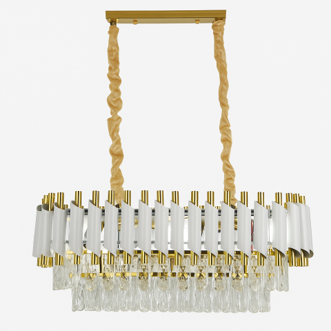 Candelabru Cristal VERSAILLES Regalis, Lungime 80cm, 10xE14, Alb, Inaltime reglabila [2]