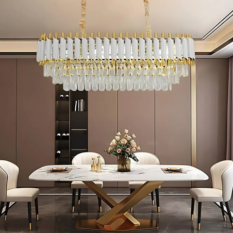 Candelabru Cristal VERSAILLES Regalis, Lungime 80cm, 10xE14, Alb, Inaltime reglabila [1]