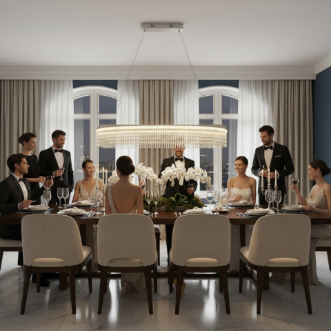 Candelabru Cristal VOLNA Grande Regalis, 128W, 80x25cm, Lumina Calda/Neutra/Rece, Alb, Metal si Cristal [3]