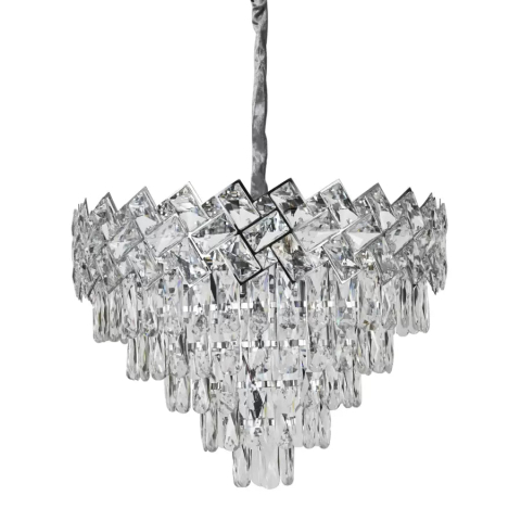 Candelabru Cristal WINDSOR Eleganza 8xE14, Diametru 39cm, Crom Lucios, Inaltime Reglabila [1]
