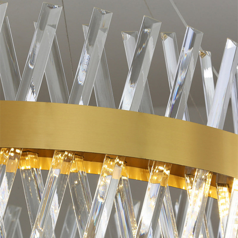 Candelabre LED Cristal Moderne - Candelabru LED CASERTA cu Telecomanda, 41W, Dimabil, Diametru 40cm, Auriu