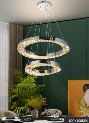 Produse Alessandro - Candelabru LED CC31212/60X40CH, Diametru 40+60 cm, Inaltime 120 cm, IP20, Lumina Rece/Neutra/Calda, Dimabila, Argintiu, Cristal, Otel