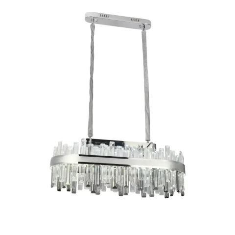 Candelabru LED Cristal cu Telecomanda Morgan 140W Dimabil Argintiu [1]