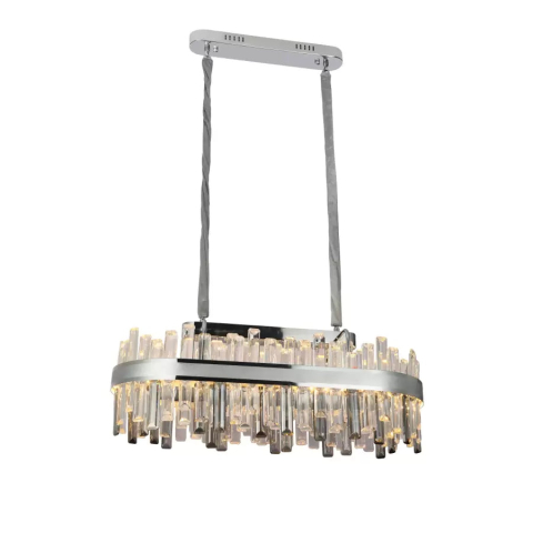 Candelabru LED Cristal cu Telecomanda Morgan 140W Dimabil Argintiu [2]