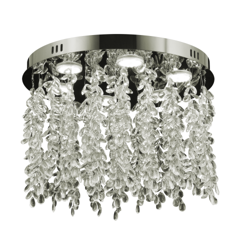 Candelabru LED Cristal LLC210/400CH Rotund, 22W, Lumina Rece/Calda/Neutra, Cristal, Crom Lucios [3]