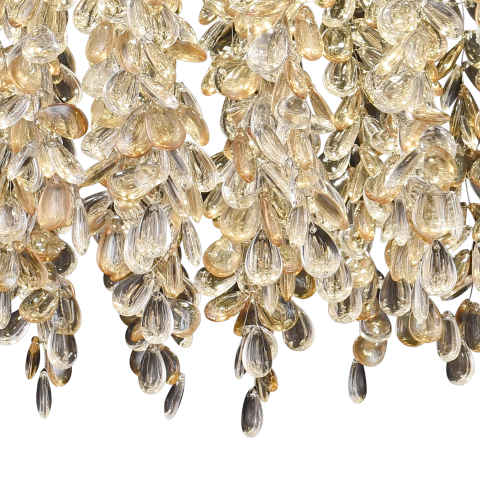 Candelabru LED Cristal LLC213/400GD Rotund, 22W, Lumina Rece/Calda/Neutra, Cristal, Auriu [3]