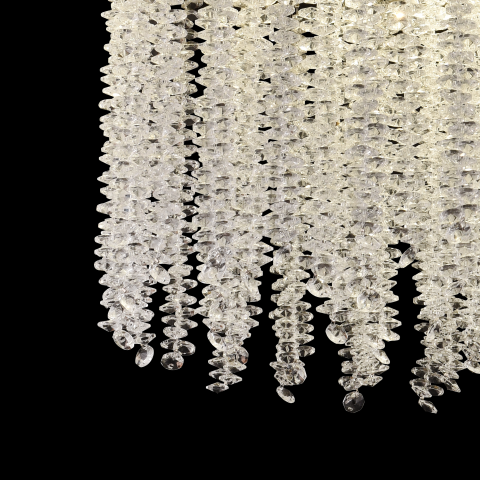 Candelabru LED Cristal LLC215/550WH Rotund, 29W, Lumina Rece/Calda/Neutra, Cristal, Auriu [3]