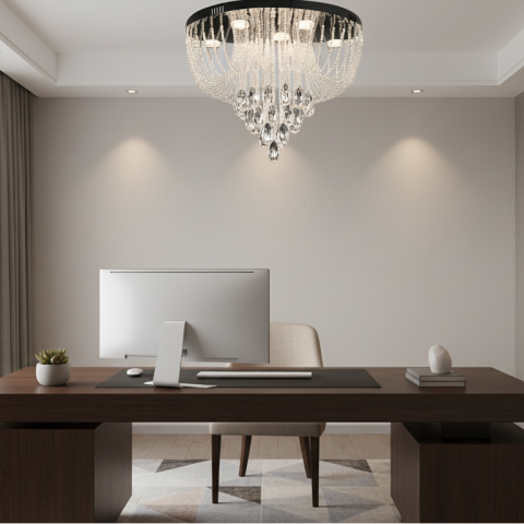 Candelabru LED Cristal MAGE Nobile, 22W, Lumina Calda/Neutra/Rece, Diametru 40cm, Crom Lucios [3]