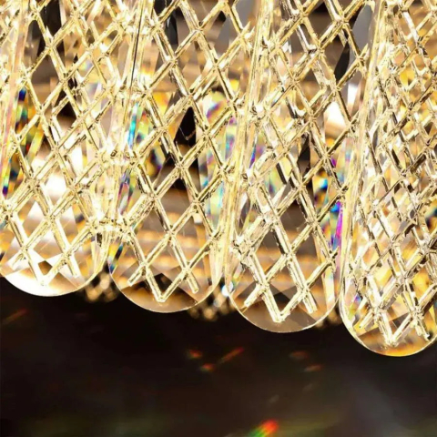 Candelabru LED cu Telecomanda Zimar 80W, Diametru 80cm Auriu [1]