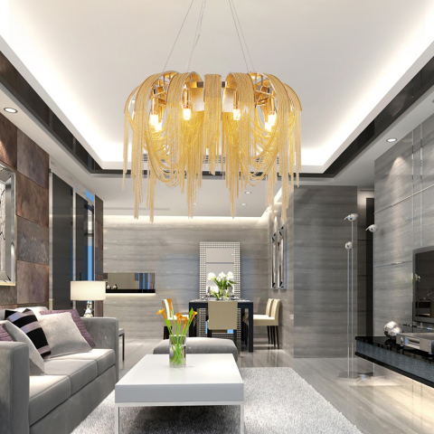 Candelabru MD9020/400GD 4xE14, Diametru 40cm, Auriu, Fier, Aluminiu [1]