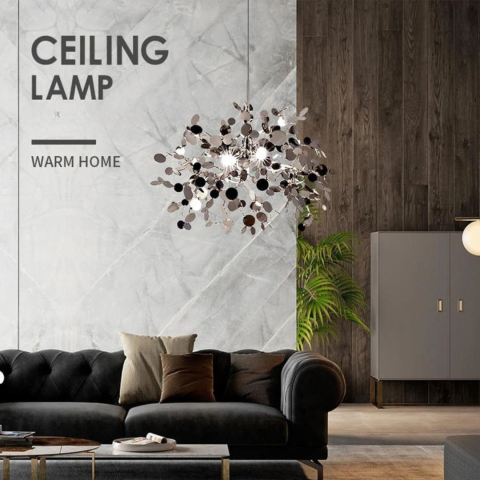 Produse Alessandro - Candelabru Modern, CAPRICIO Allegro, 2xE14, Diametru 40cm, Crom Lucios, Inaltime Reglabila