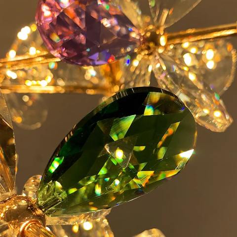 Candelabru Modern cu Cristal, CC372/600GD, 32xG4, Auriu si Cristale , 55cm, Inaltime Reglabila, Metal si Cristal [1]