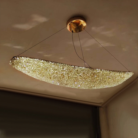 Produse Alessandro - Candelabru Modern cu Cristal, PRAGA, 31W, Lungime 80 cm, Auriu, Inaltime reglabila