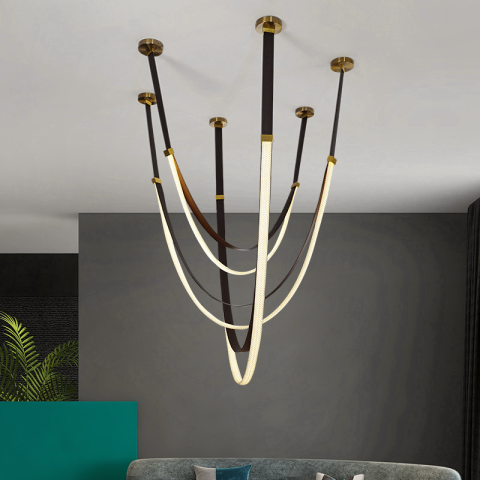 Candelabre LED Cristal Moderne - Candelabru Modern, LED, ARIA Largo, 31W, lumina Calda, Negru