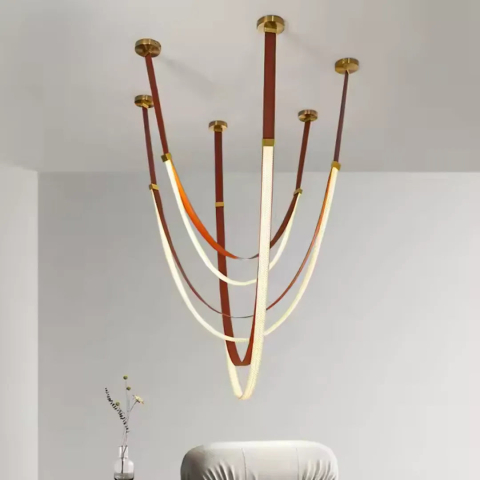 Candelabre LED Cristal Moderne - Candelabru Modern, LED, ARIA Largo, 36W, lumina Neutra, Maro