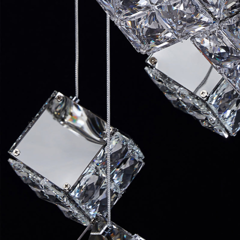 Candelabru Modern LED CM526/18, 51W, Diametru 58.5cm, Inaltime Reglabila, Crom [3]