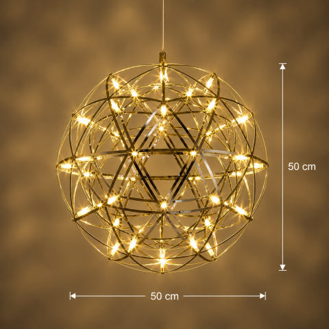 Candelabru Modern LED WELD Magno, 18W, Lumina Calda 3000K, Diametru 50cm, Inaltime Reglabila, Crom Lucios [3]
