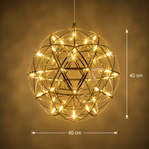 Candelabru Modern LED WELD Nobile, 18W, Lumina Calda 3000K, Diametru 40cm, Inaltime Reglabila, Crom Lucios [3]