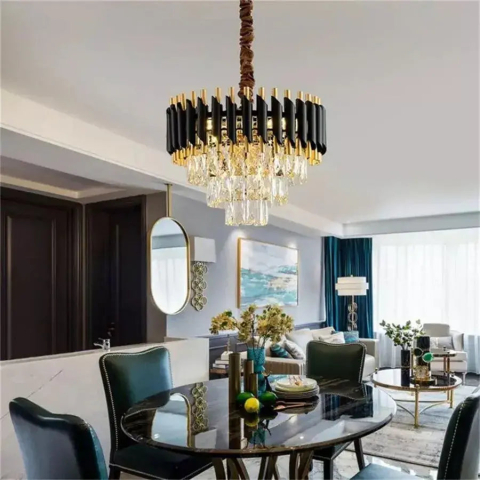 Candelabru Sahar 5x E14 Diametru 36cm Auriu Negru [1]