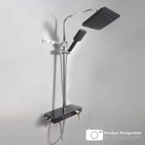 Obiecte sanitare - Coloana Dus Afisaj LCD Inox Negru Argintiu SJG/006