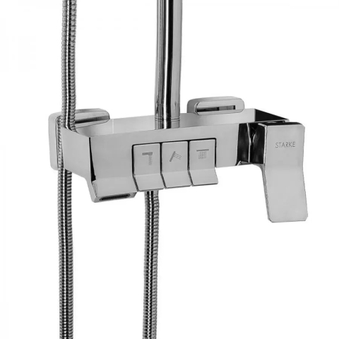 Coloana Dus cu Para si Palarie Reglaj, Alama Sanitara, Crom, 9920 [2]