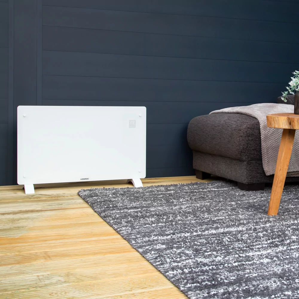 Convector electric de lux, 2000W, Panou de sticla, WiFi- control Aplicatie, Alb/Gri/Bej/Negru [6]
