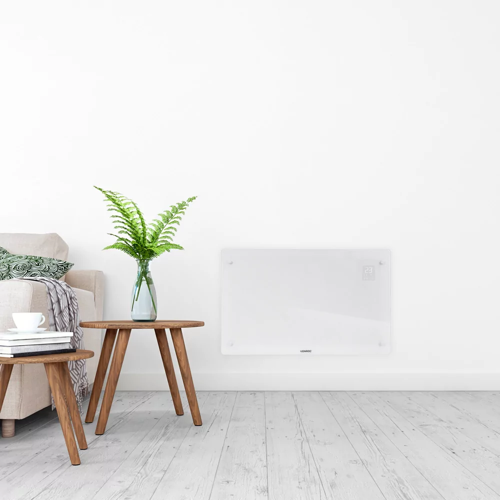 Convector electric de lux, 2000W, Panou de sticla, WiFi- control Aplicatie, Alb/Gri/Bej/Negru [5]