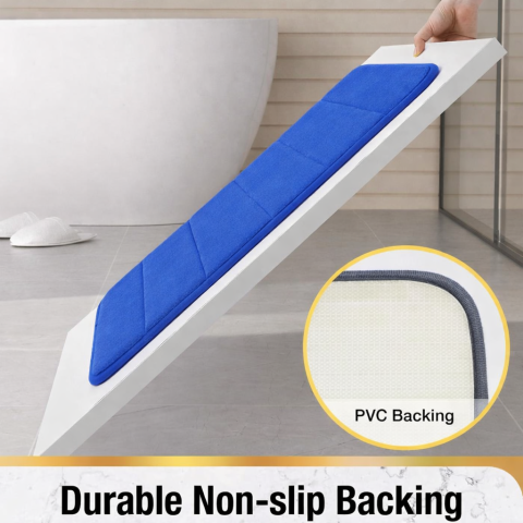Covoras de Baie, 50x80 cm, Albastru, Antiderapant, Absorbant [3]