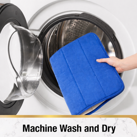 Covoras de Baie, 50x80 cm, Albastru, Antiderapant, Absorbant [1]